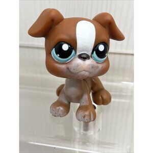 Littlest Pet Shop Boxer #83 Brown White Dog Hasbro 2005 LPS‎